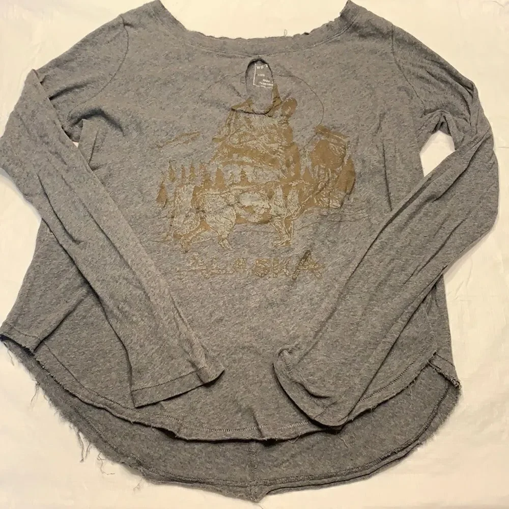 Free People Graphic Cut Out Tank